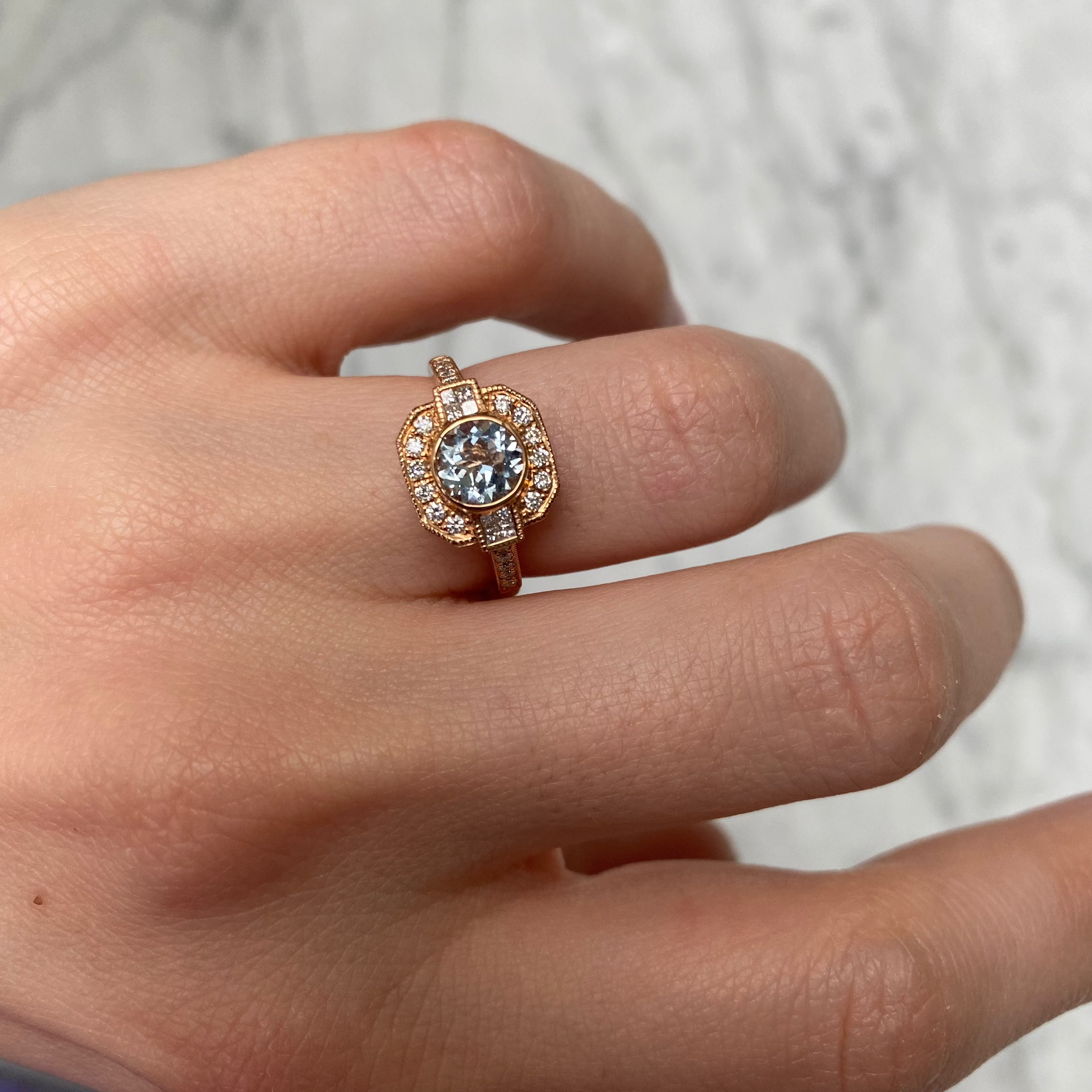 Aquamarijn ring De Maere Knokke