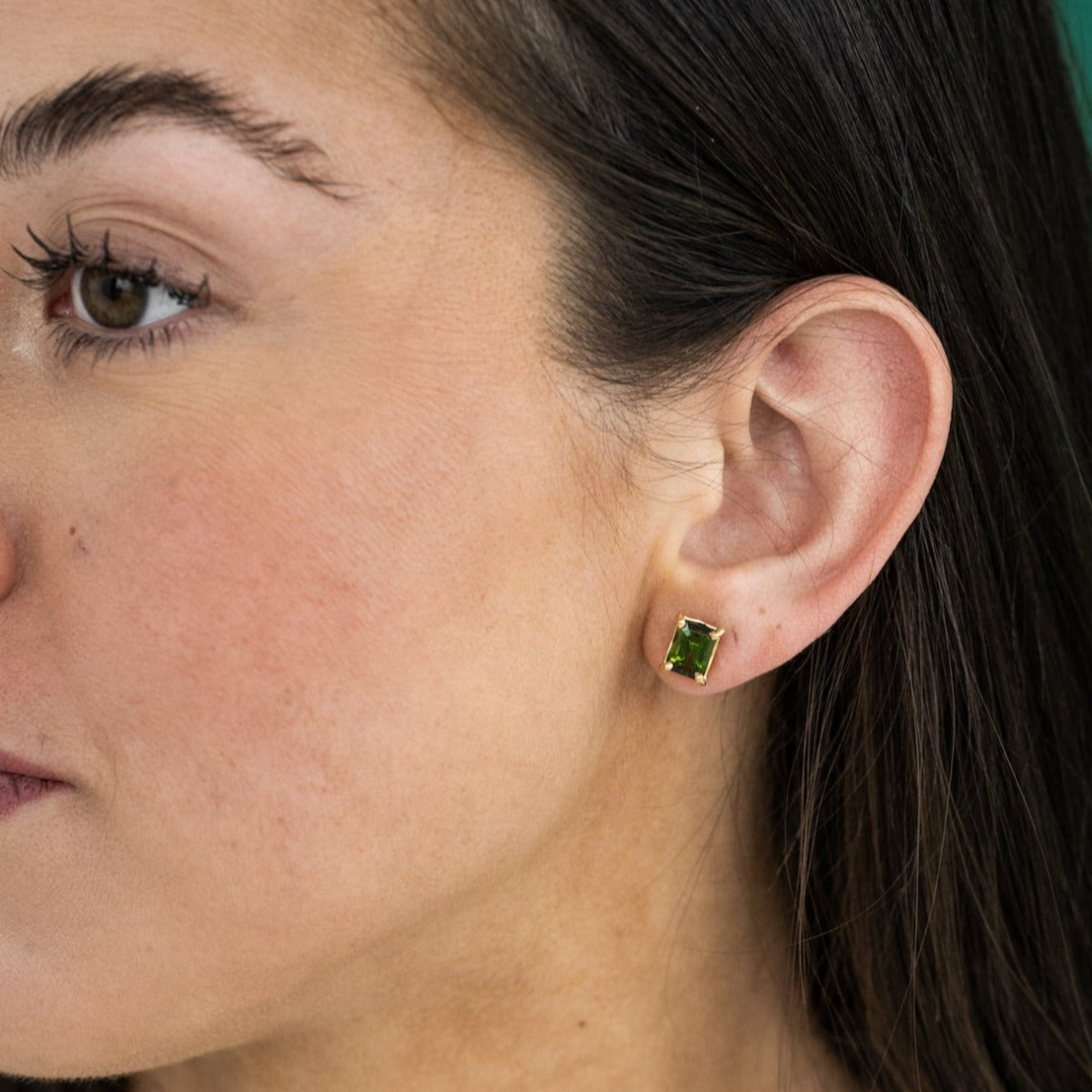 Emerald toermalijn oorbellen