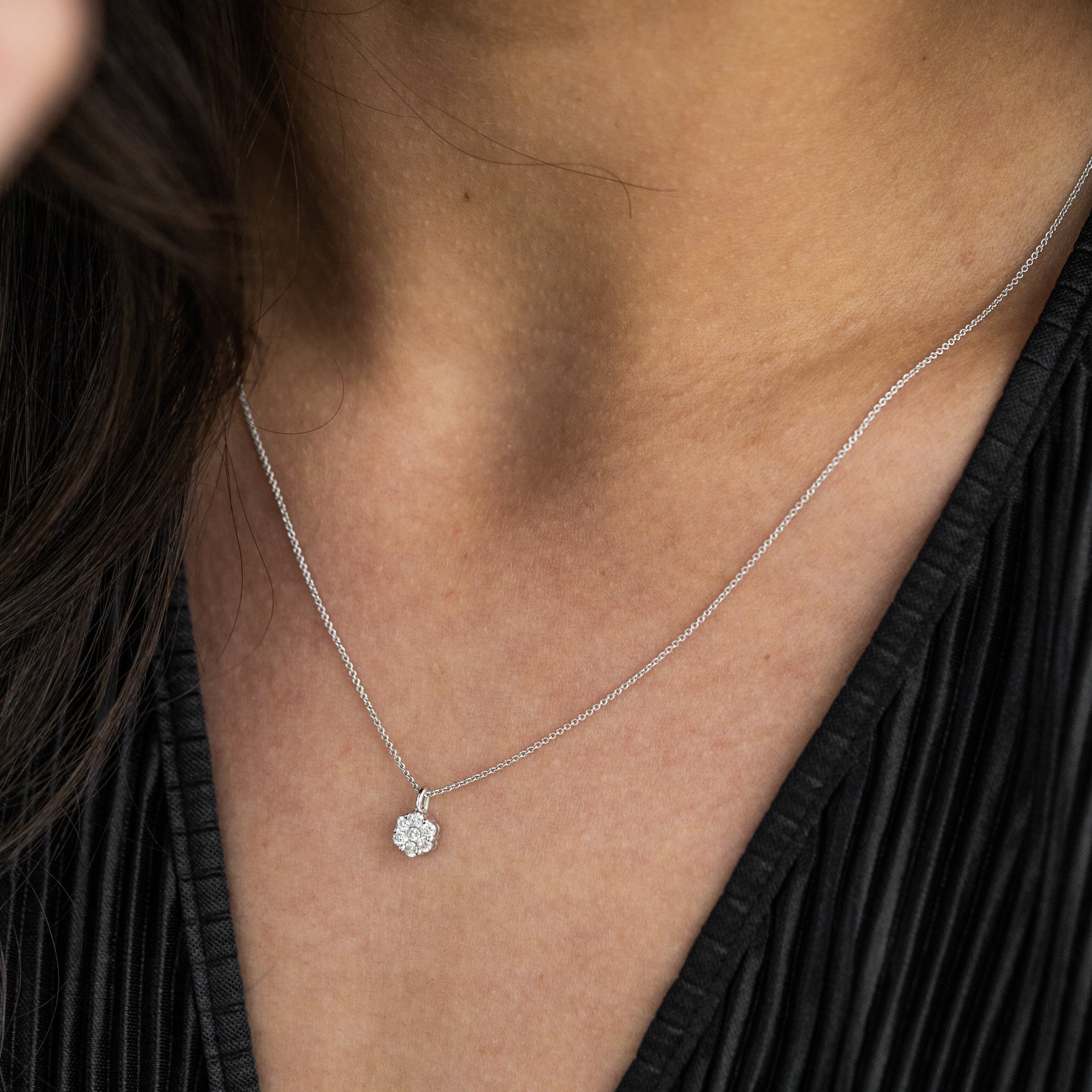 Solitaire ketting met diamanten