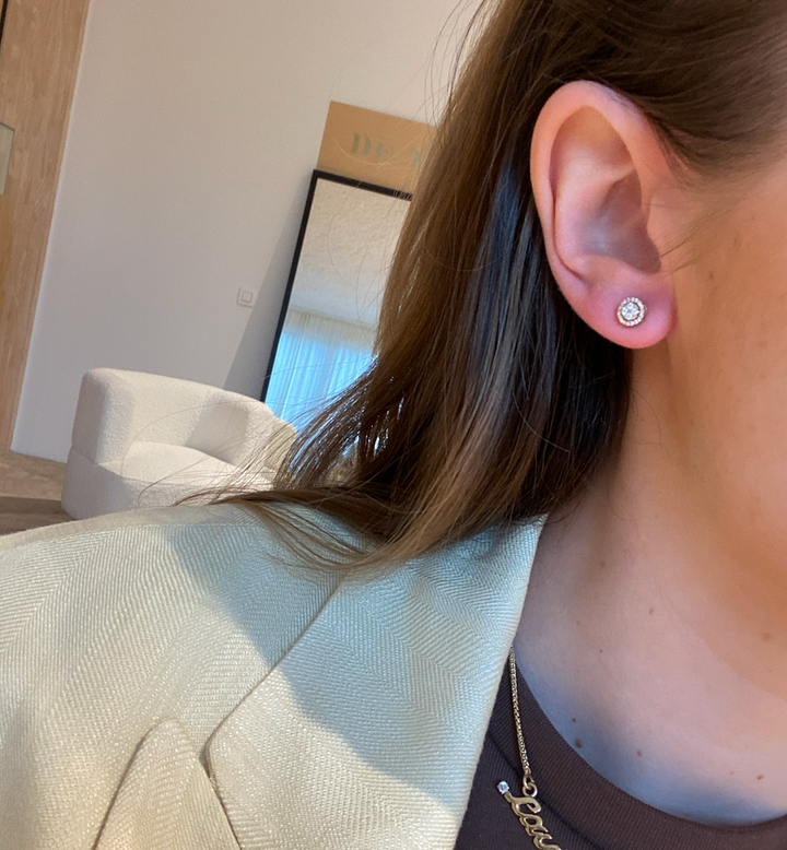 Diamanten ronde oorbellen