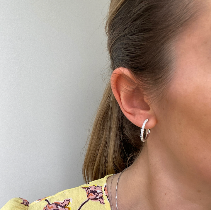 Diamant hoop oorbellen