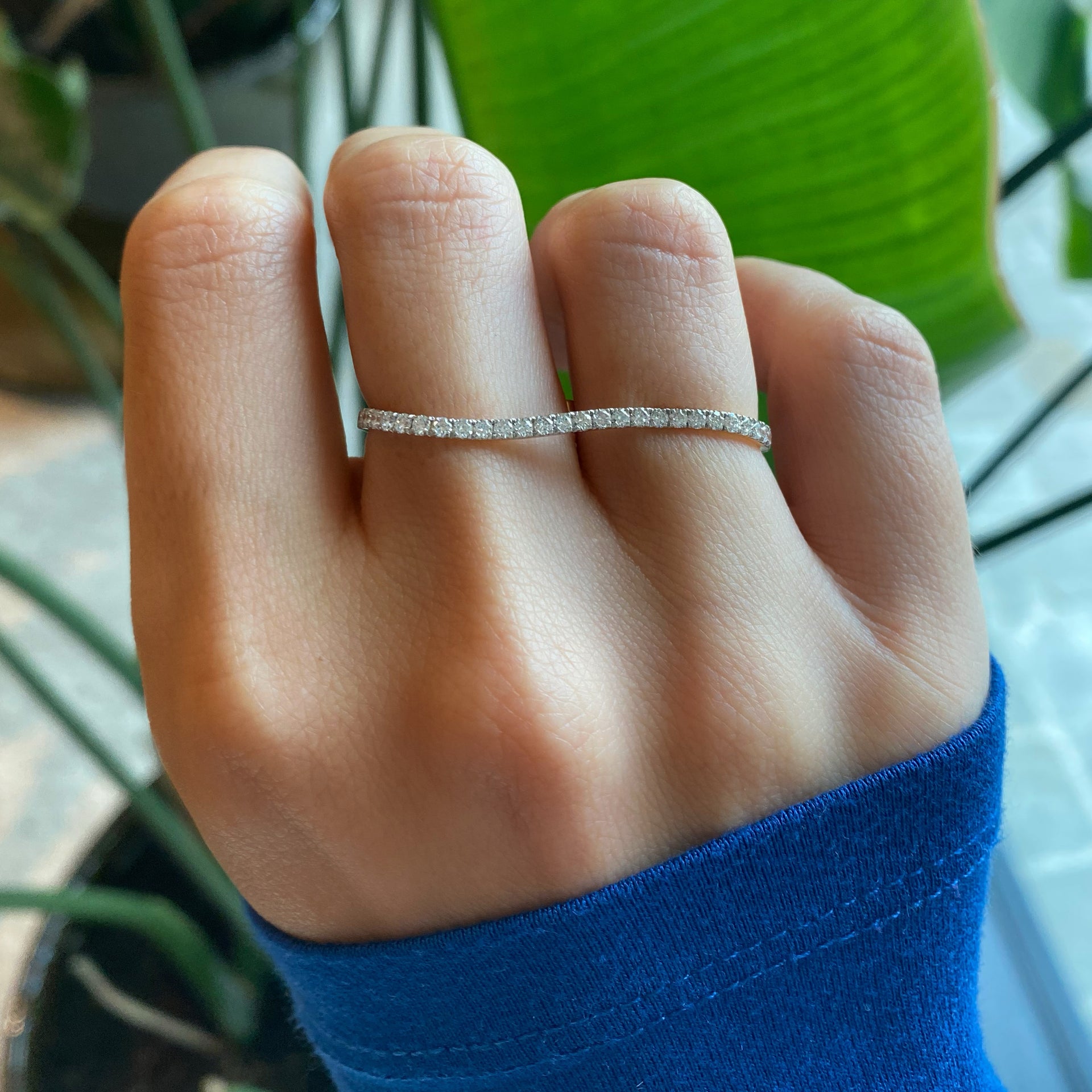 Ring met diamanten golf