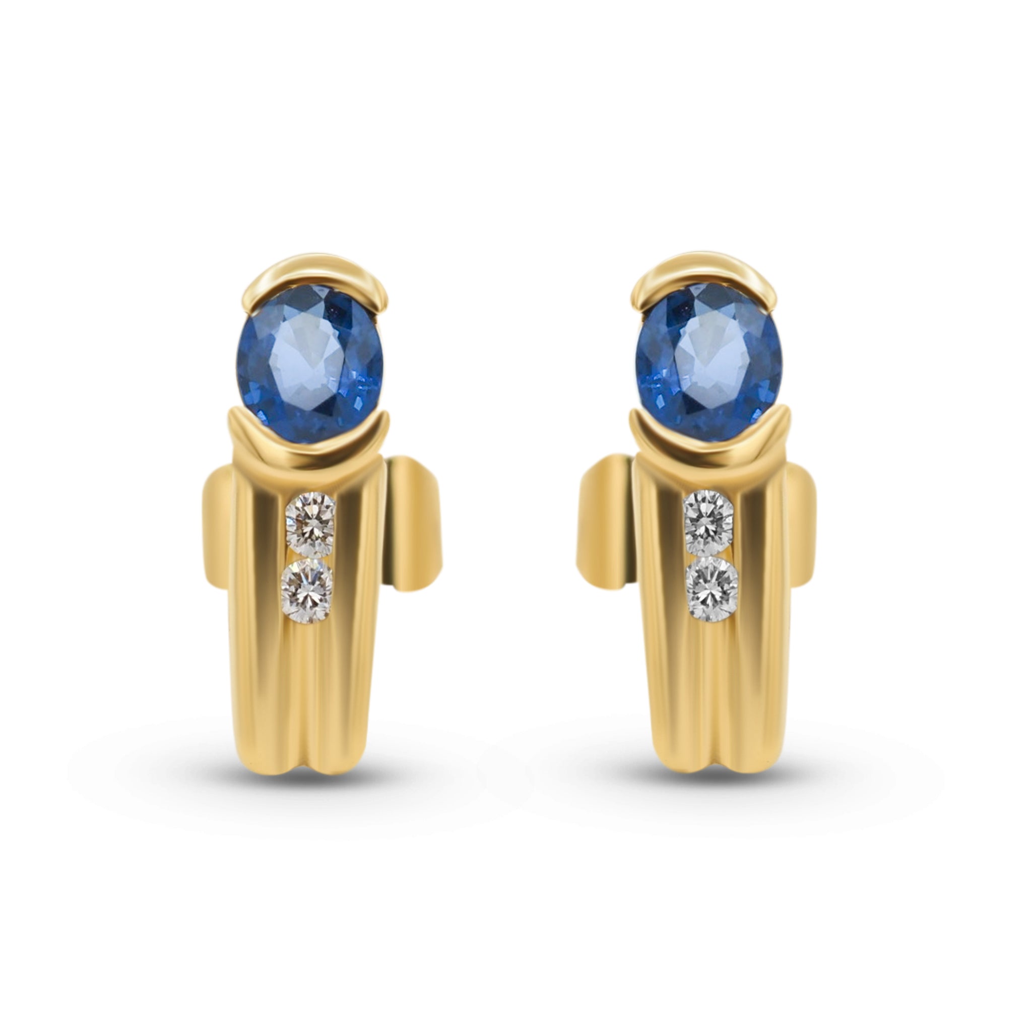 Oorbellen goud met saffieren