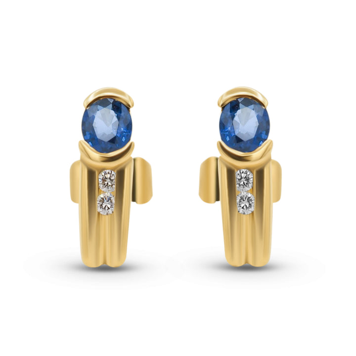 Oorbellen goud met saffieren