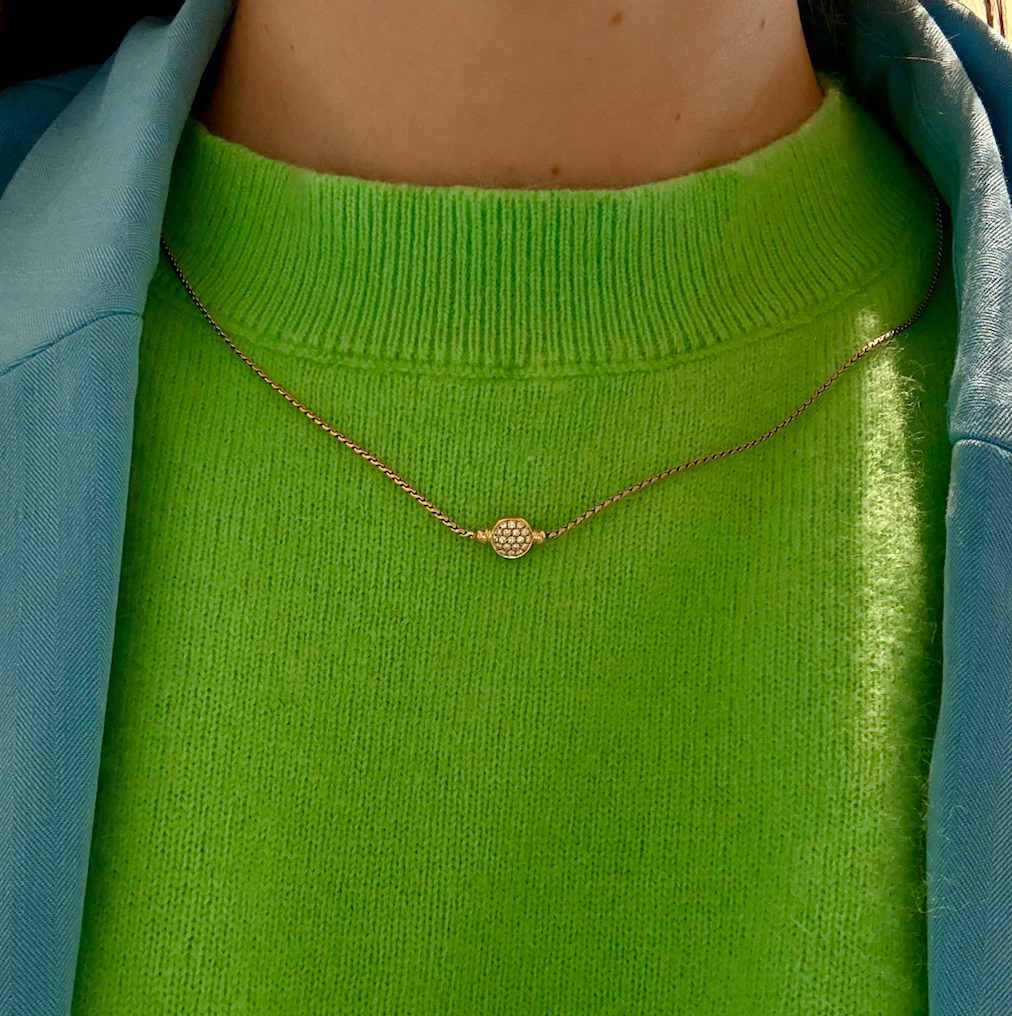 Pavé geelgouden ketting