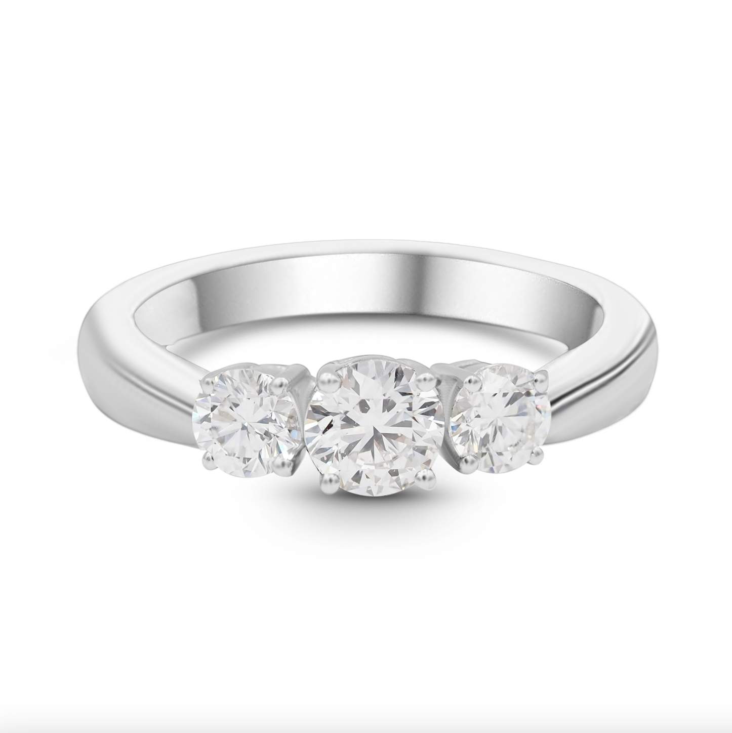 Ring met drie diamanten witgoud