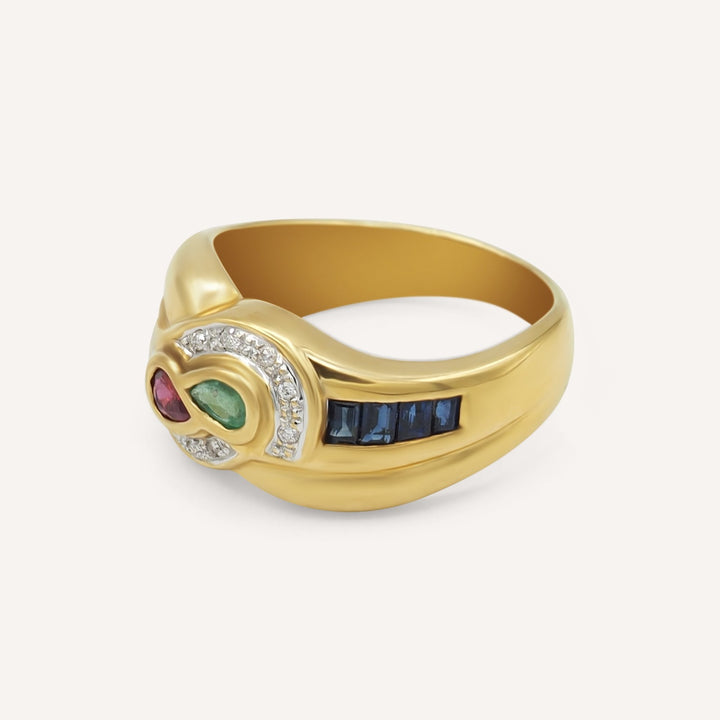 Ring met kleurstenen
