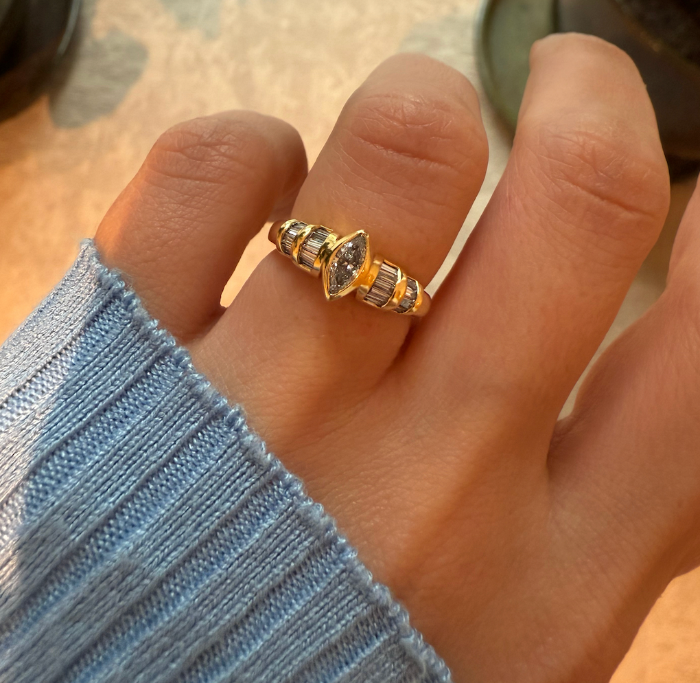 Ring met markies geelgoud