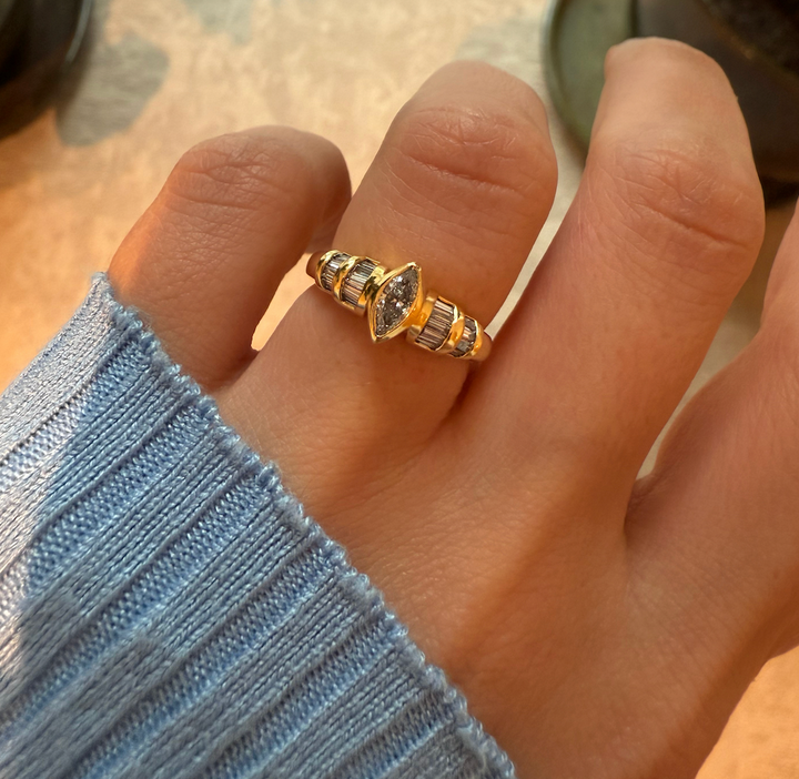 Ring met markies geelgoud