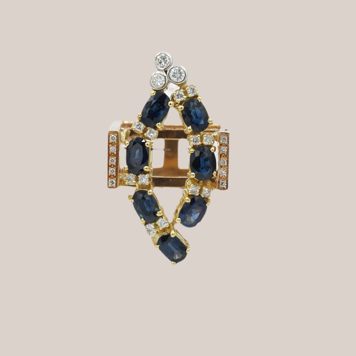 Ring met saffieren rosé goud