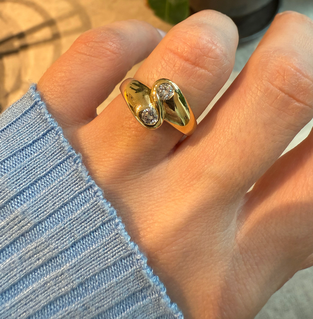 Ring met twee diamanten toi et moi