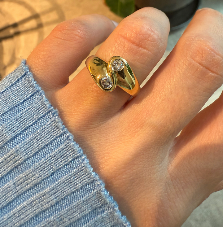 Ring met twee diamanten toi et moi