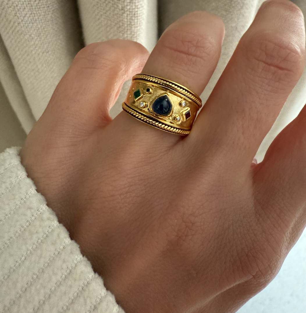 Statement ring met edelstenen