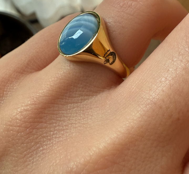 Zegelring met turquoise steen