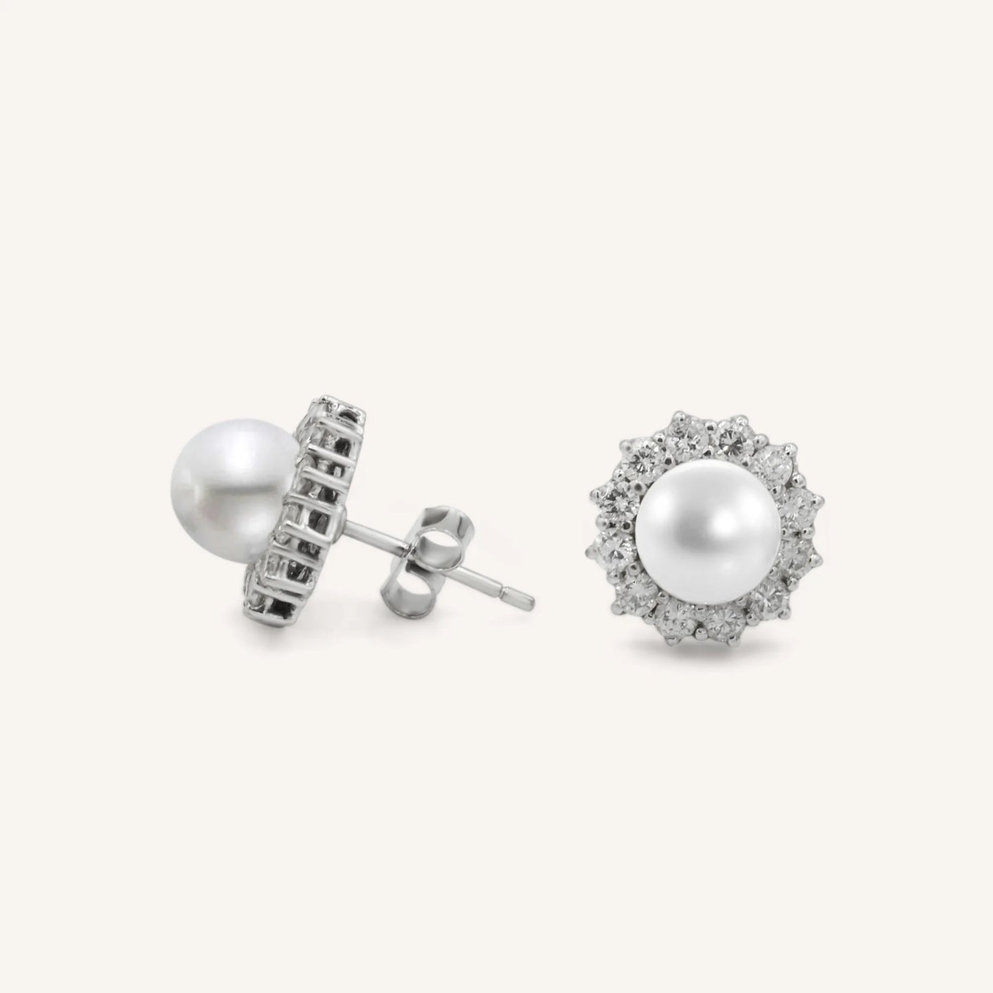 Pearl & diamond earrings