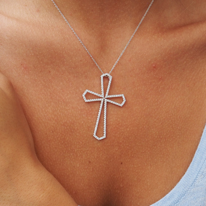 ketting kruis diamanten