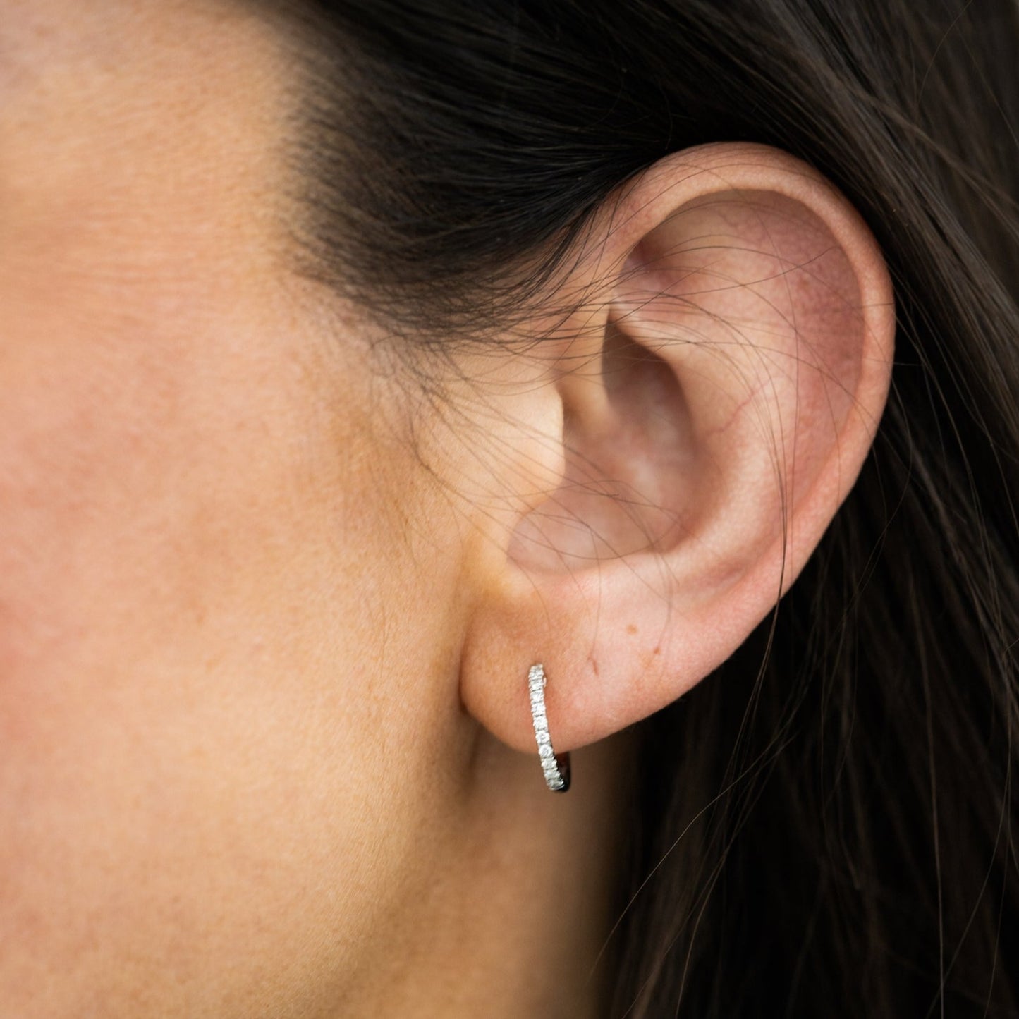 Diamond huggies earrings