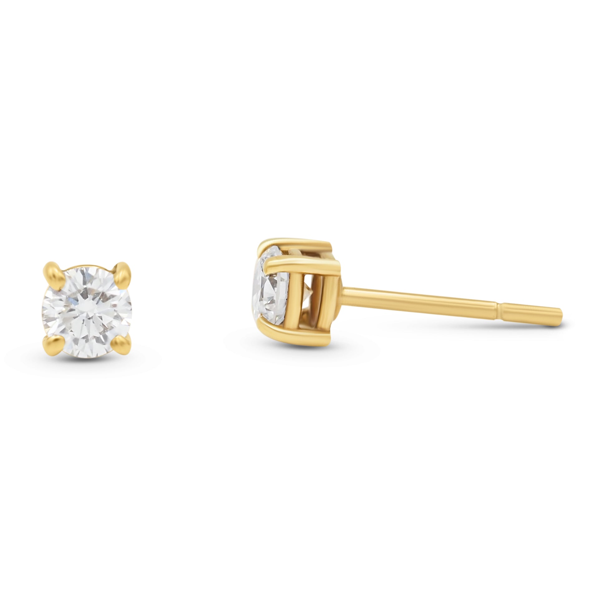 Geelgouden diamanten oorbellen studs