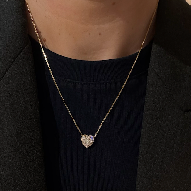 Diamanten ketting in vorm van hartje 