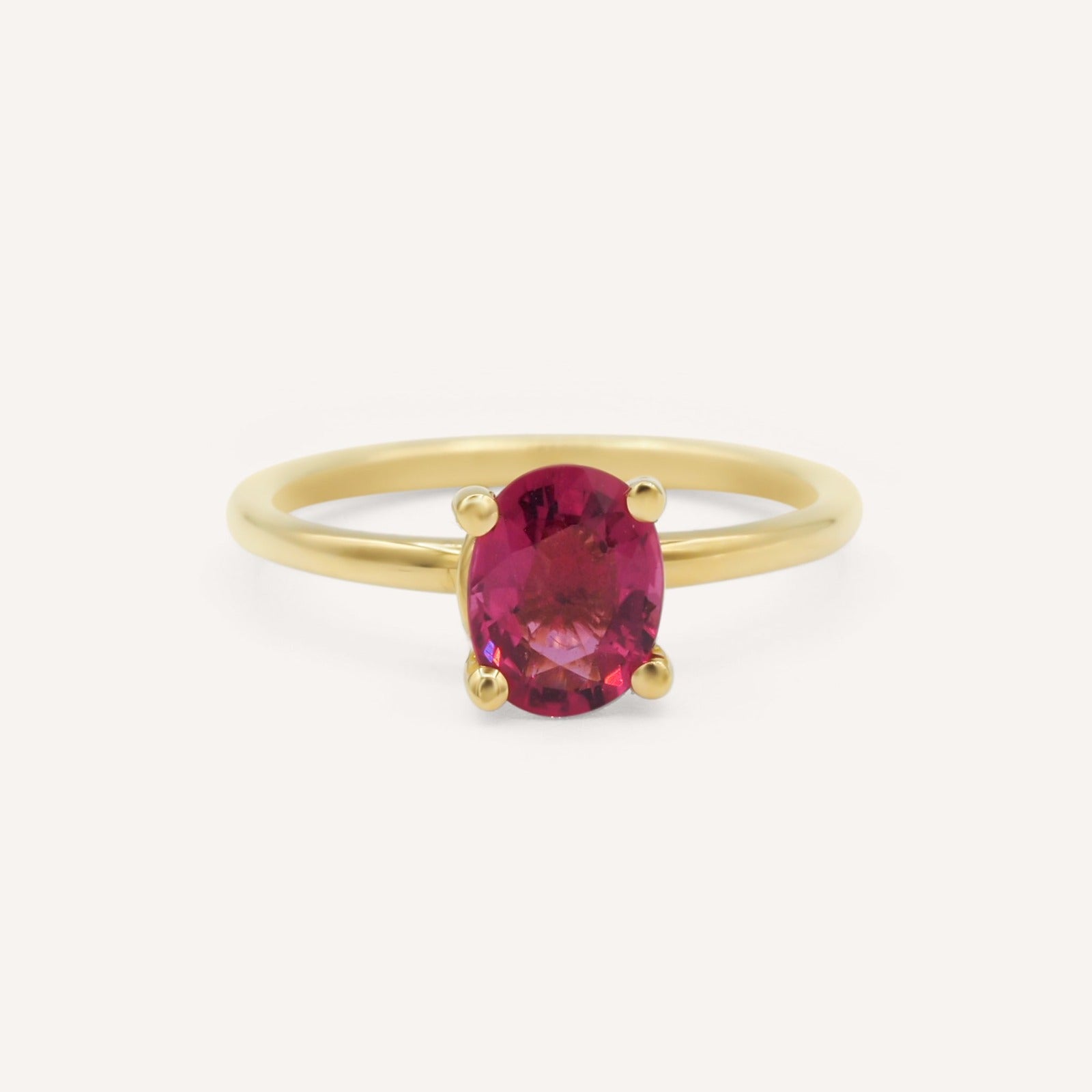 Roze toermalijn ring