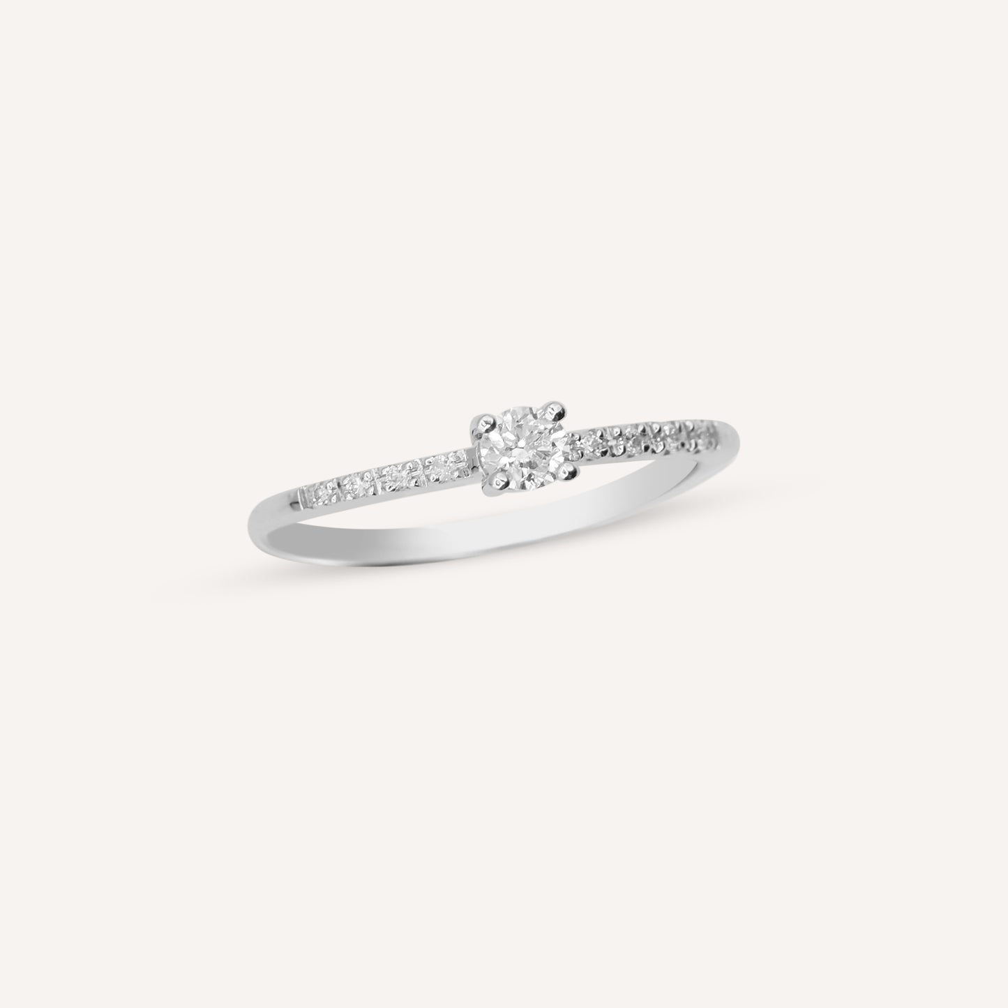 Diamond solitaire white ring
