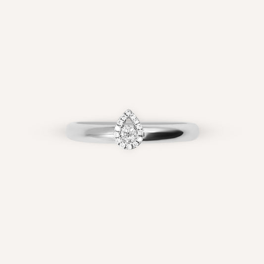 Vintage white pear diamond ring
