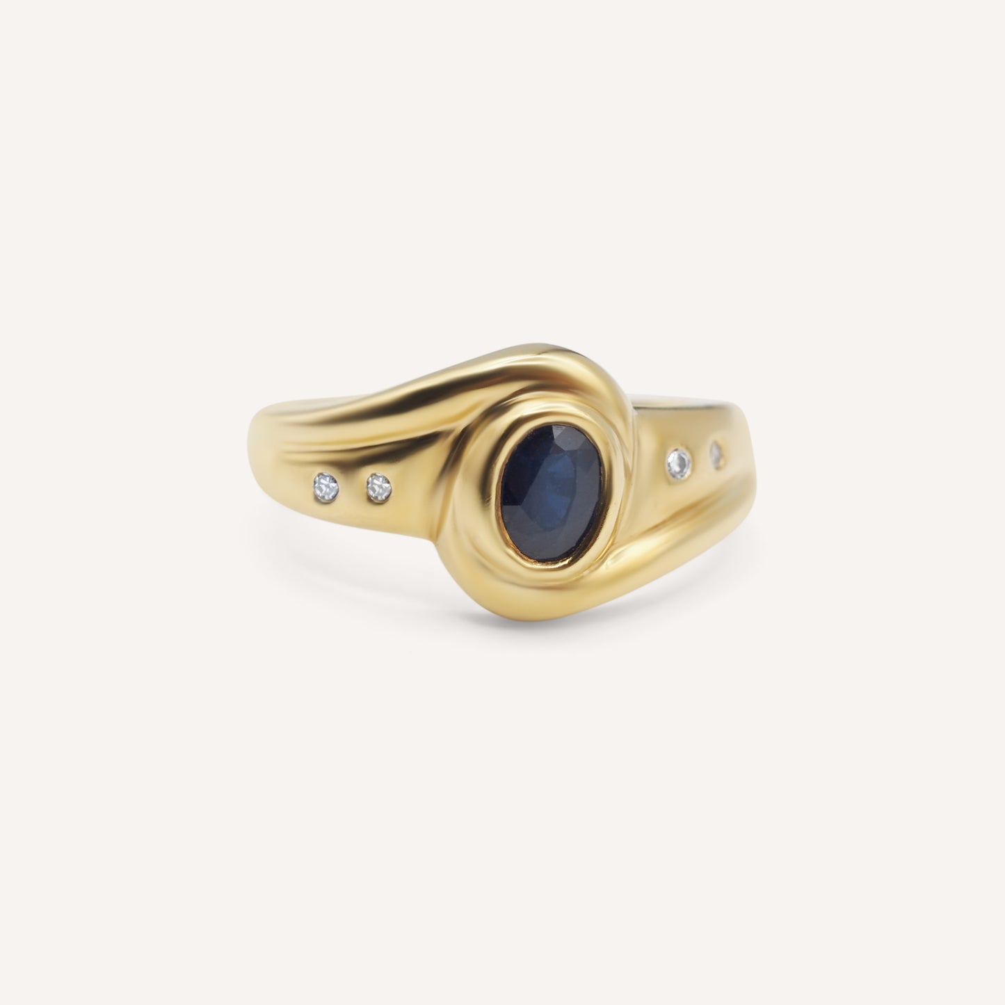 Oval blue ring
