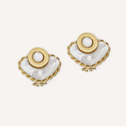 Golden pearl clip earrings from 1990