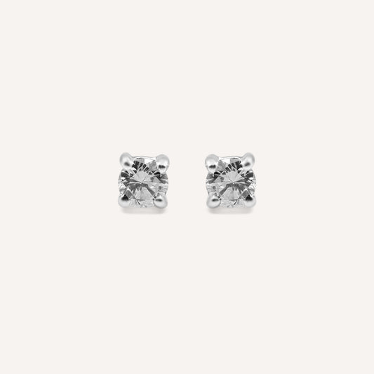 White solitaire earrings