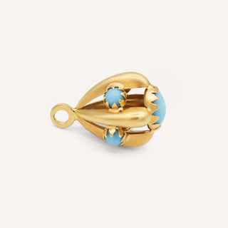 Vintage golden turquoise pendant