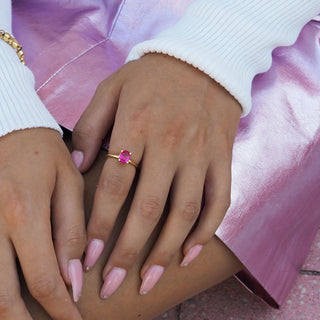 Pink tourmalin ring