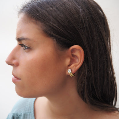 Vintage duo diamond earrings