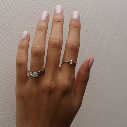 White diamond solitaire ring