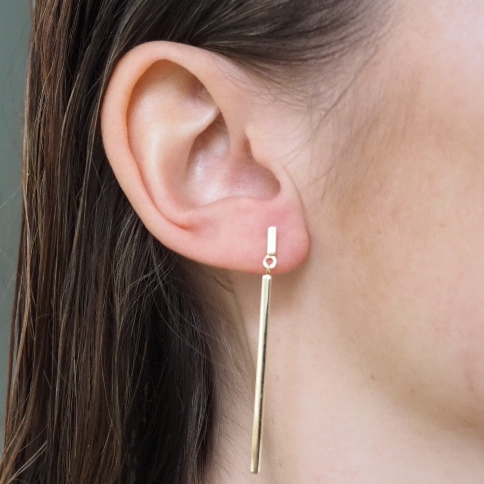 Long golden earrings