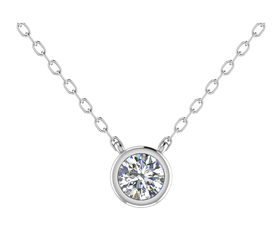 Ketting met diamant bezel zetting