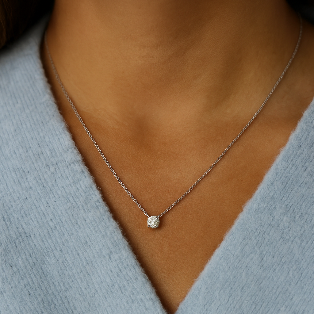 Ketting met solitaire diamant