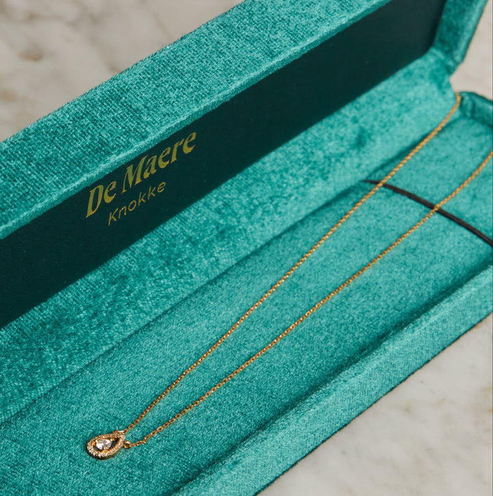 Ketting met peervorm diamant geelgoud