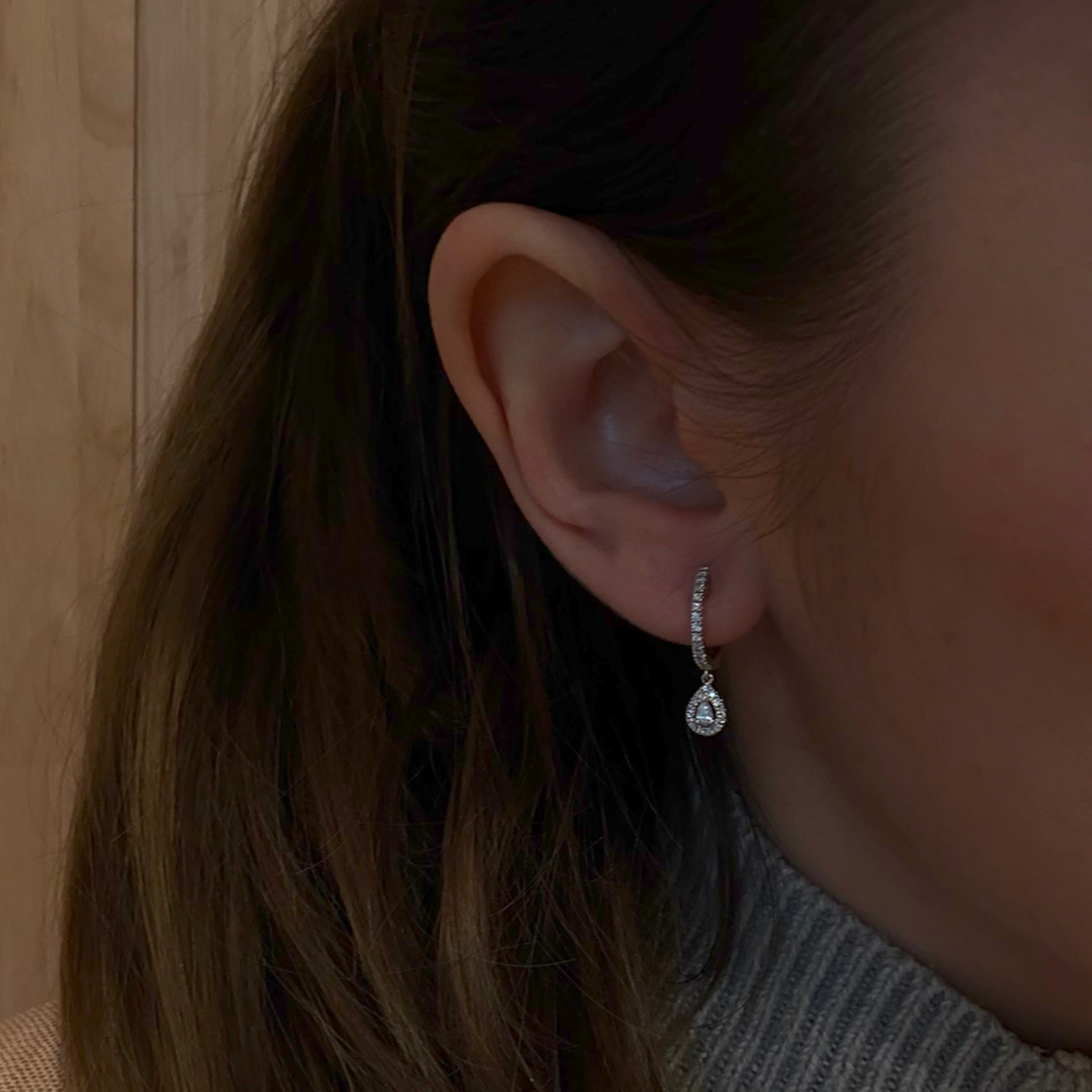 Oorbellen met hanger in peervorm