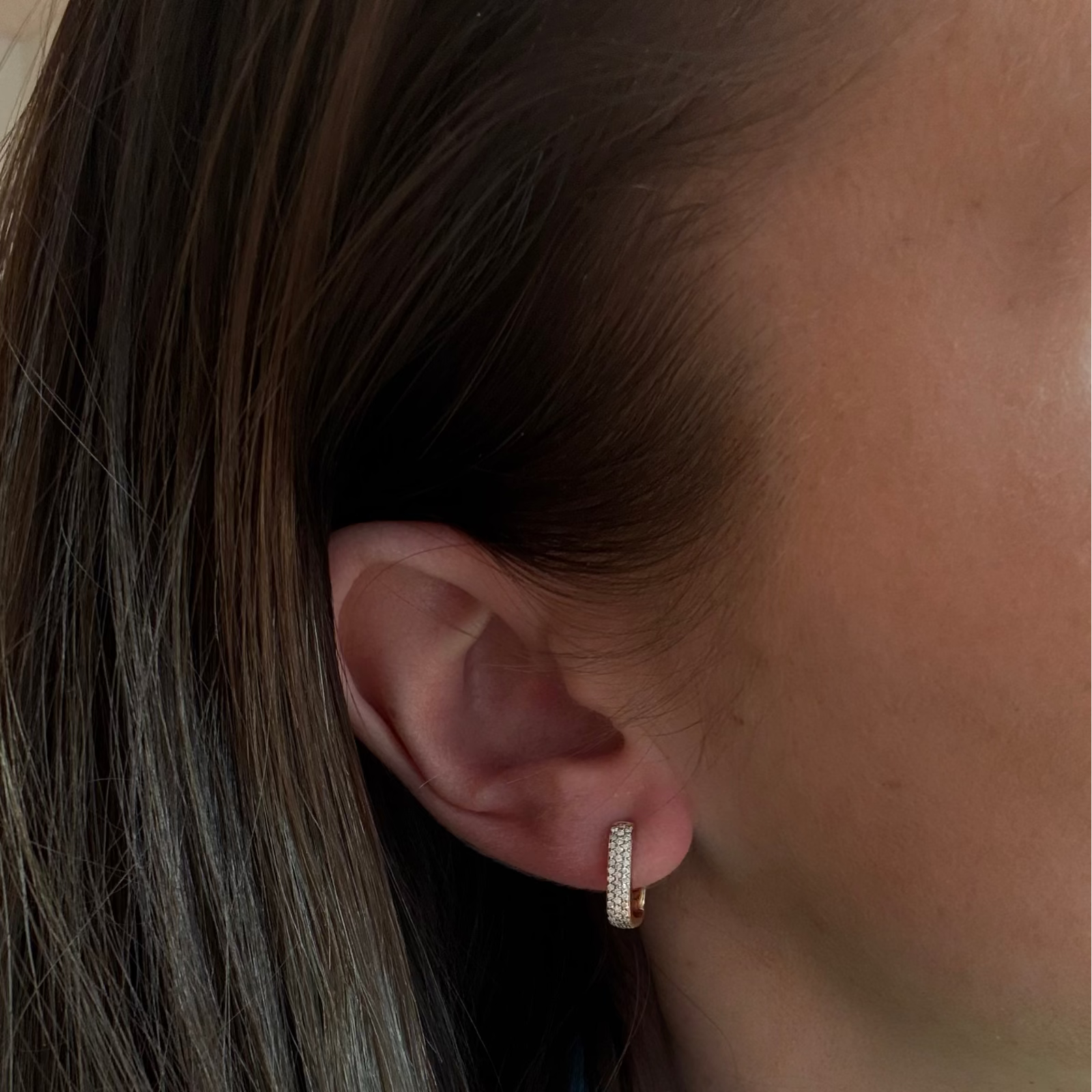 Rechthoekige diamanten oorbellen