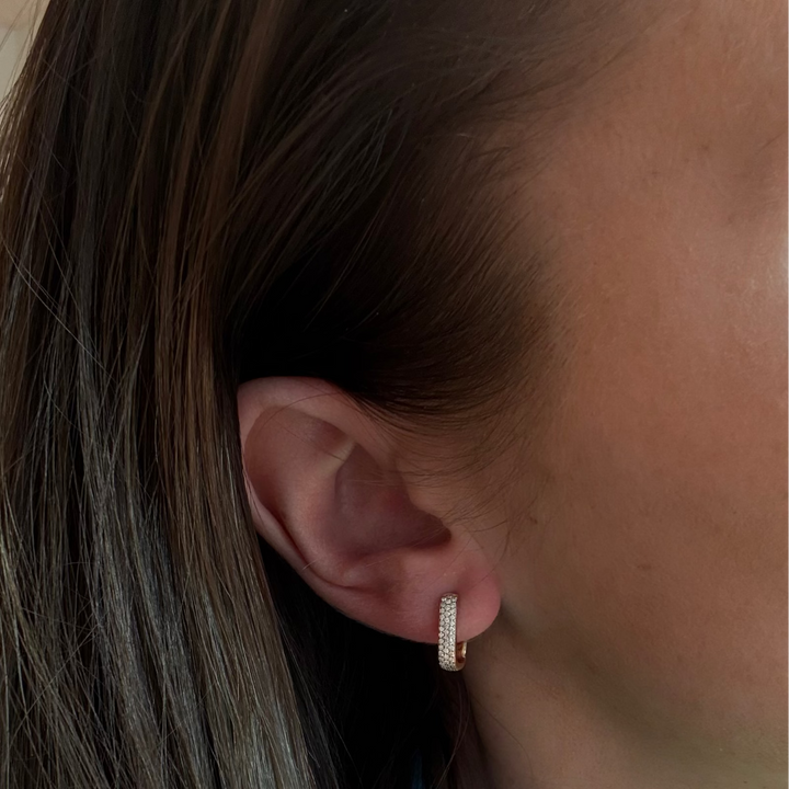 Rechthoekige diamanten oorbellen