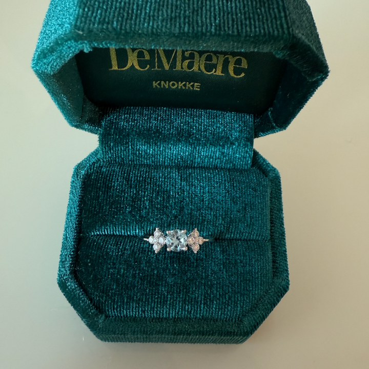 Ring aquamarijn diamant de maere knokke