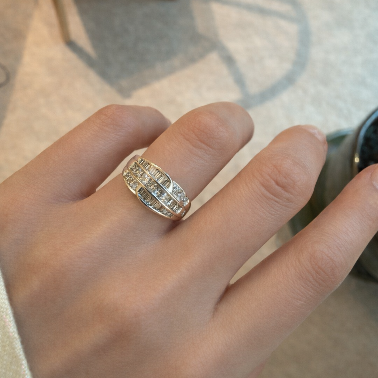 Ring met baguette diamanten