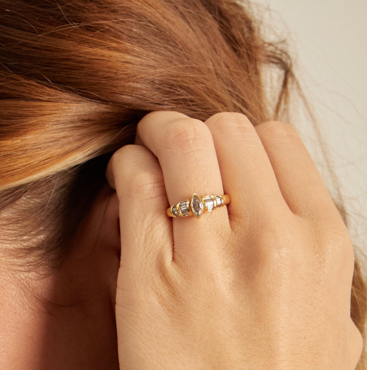 Ring met geelgoud en markies de maere knokke