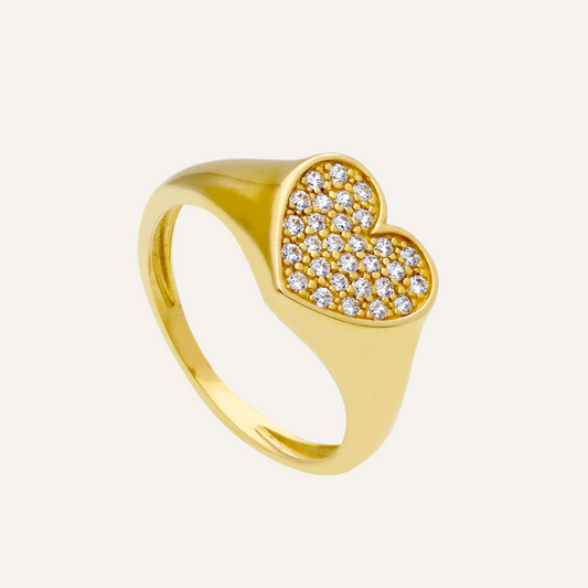 Heart golden ring