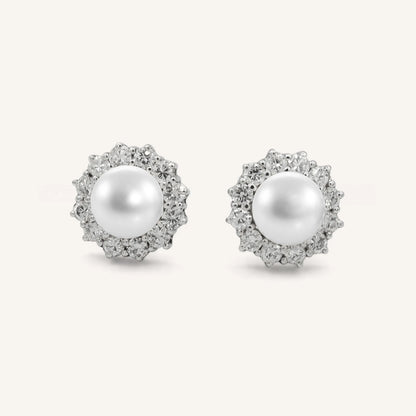 Pearl & diamond earrings