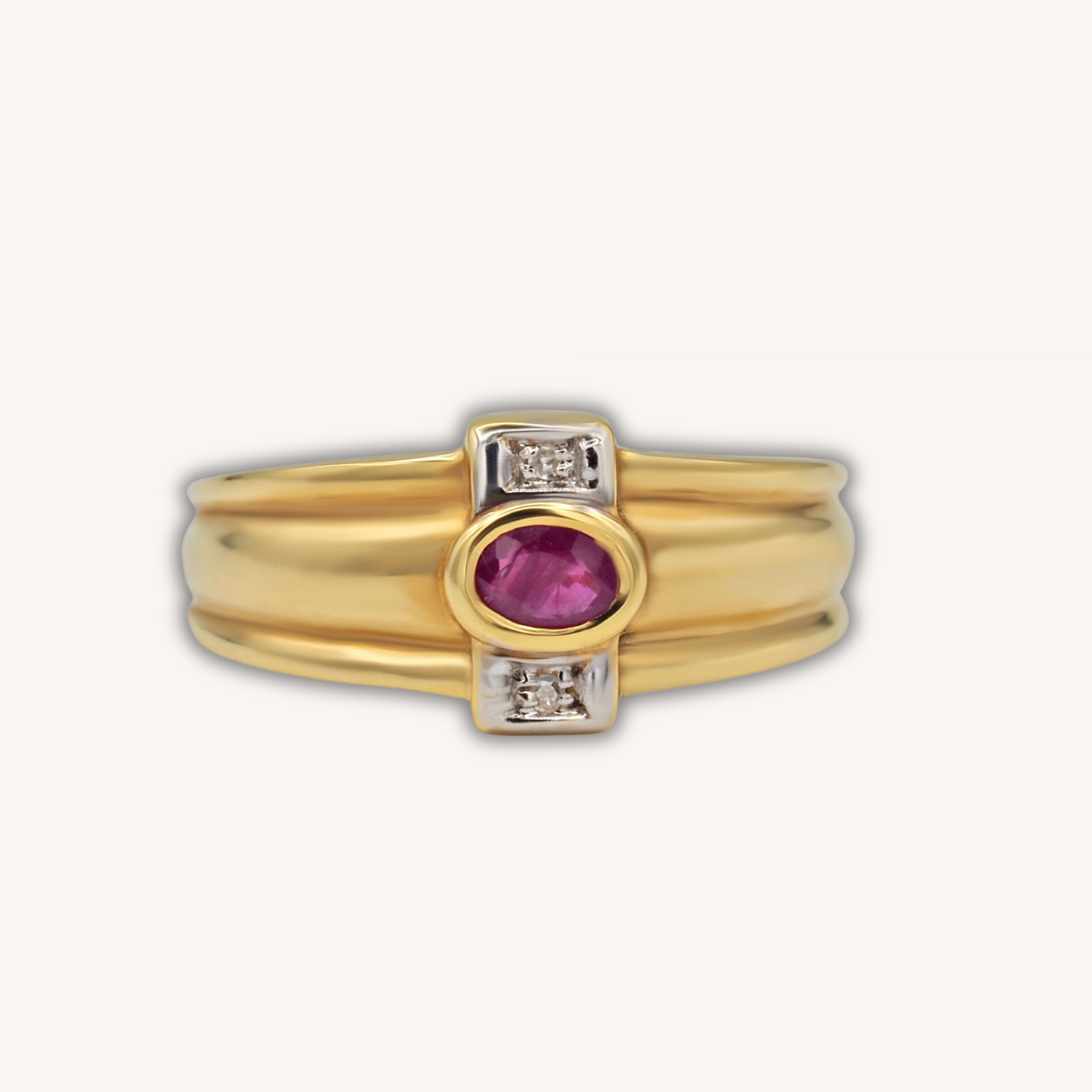 Layer diamonds pink ring