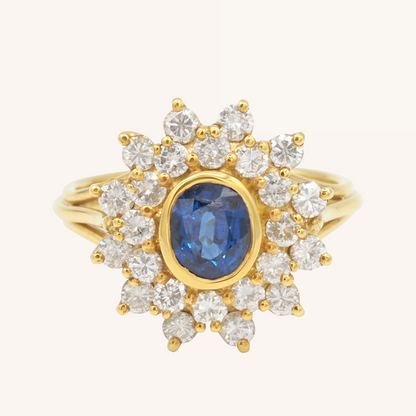 Sapphire diamonds ring