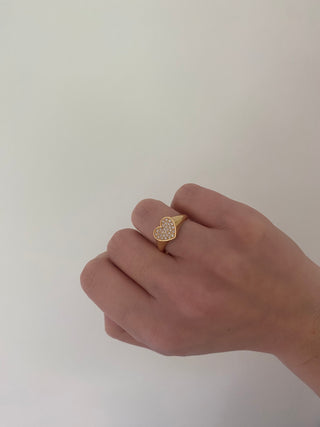 Heart golden ring