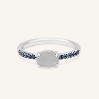 Moonstone & sapphires ring