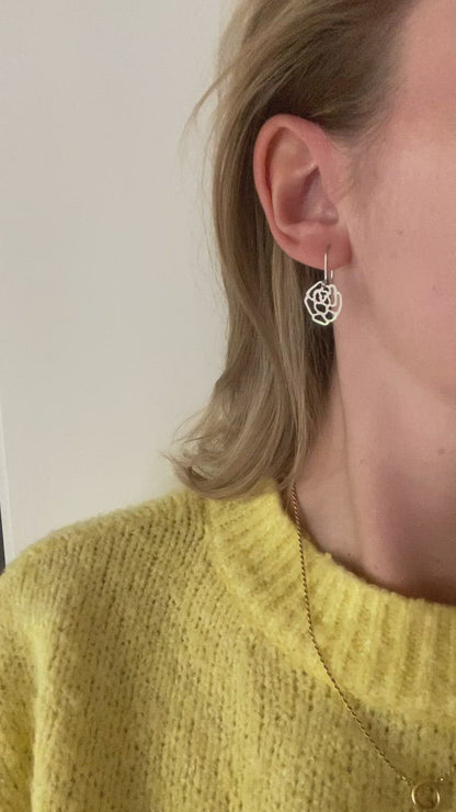 White leaf earrings